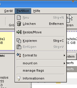 gparted neu partitionieren