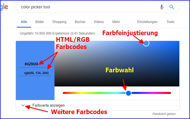 09 Farben online farbcodewahl