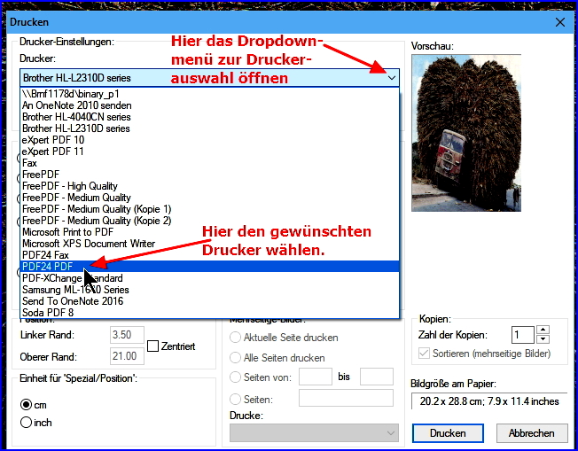 086 Win10 druckerauswahl