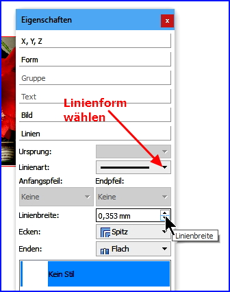 020  scribus linienform und stärke formatieren