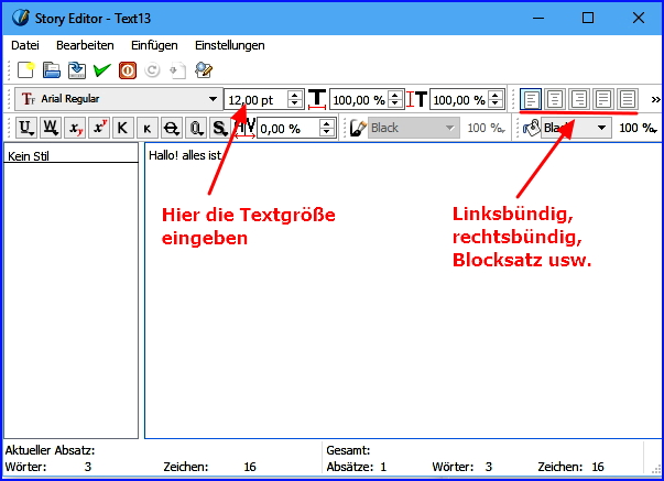 027 scribus text formatieren