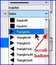 054 scribus linie pfeilspitze