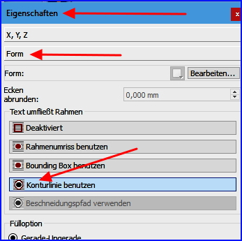 071 scribus eigenschaften form