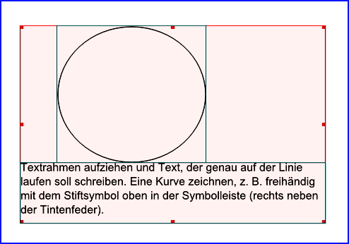 084 scribus ebenen text folgt pfad kreis text markiert