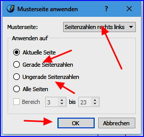 103 scribus neue musterseite seitenzahlen links rechts