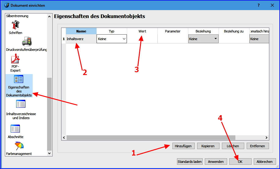116 scribus inhaltsverzeichnis eigenschaften des dokumentobjekts