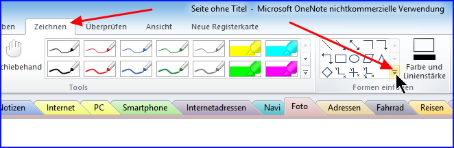 004a One Note zeichnendialog