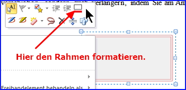 004f One Note rahmen formatieren