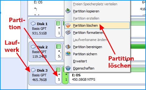 02 aomai partition löschen