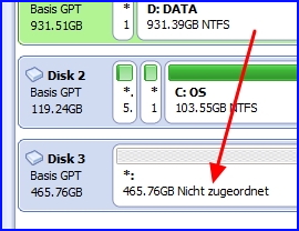 12 aomai partition nicht zugeordnet