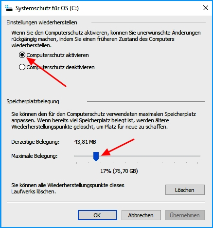 33 systemwiederherstellung konfiguriern